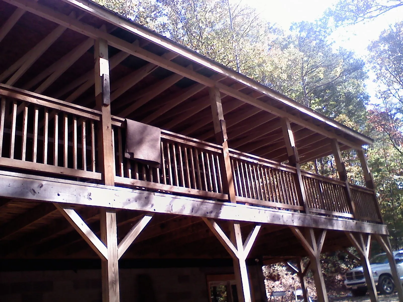 Timber framing under a new elevated porch and deck — Roof Leak Repair in Buffalo Valley by Roofing Brothers
